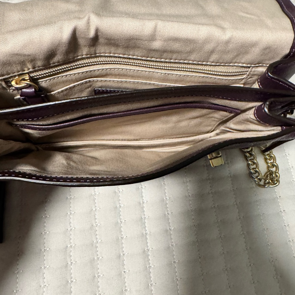 Purple Leather Coach Purse - Picture 6 of 9